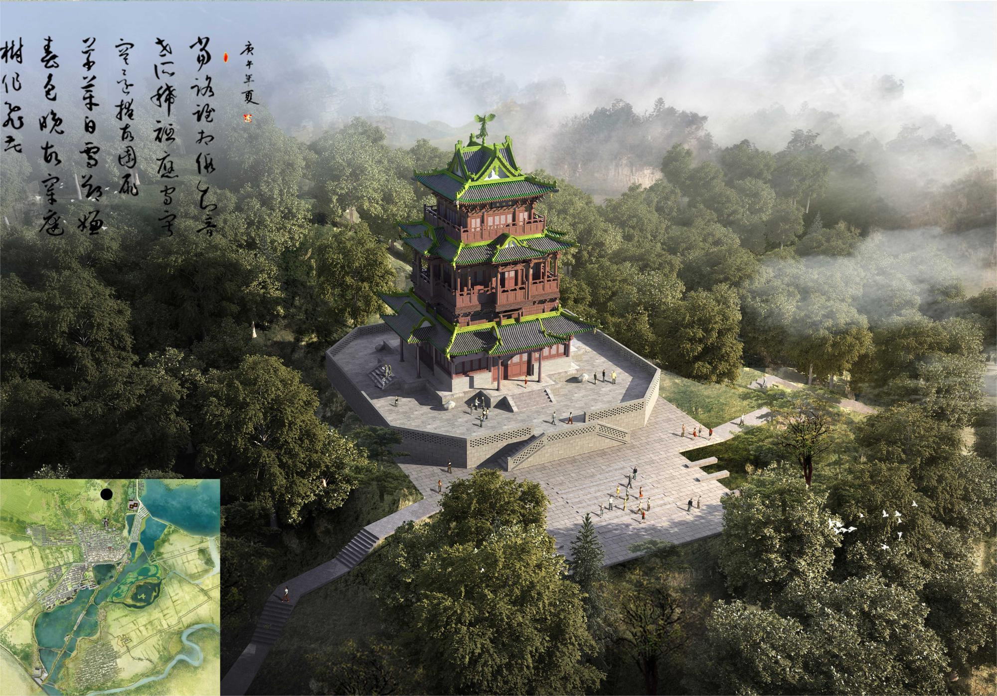 神溪國家濕地公園鳳鳴閣復建工程有序推進