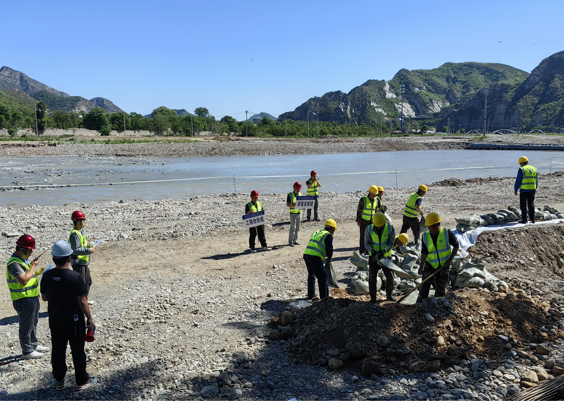 永定河災后恢復重建多個項目開展防洪度汛應急演練